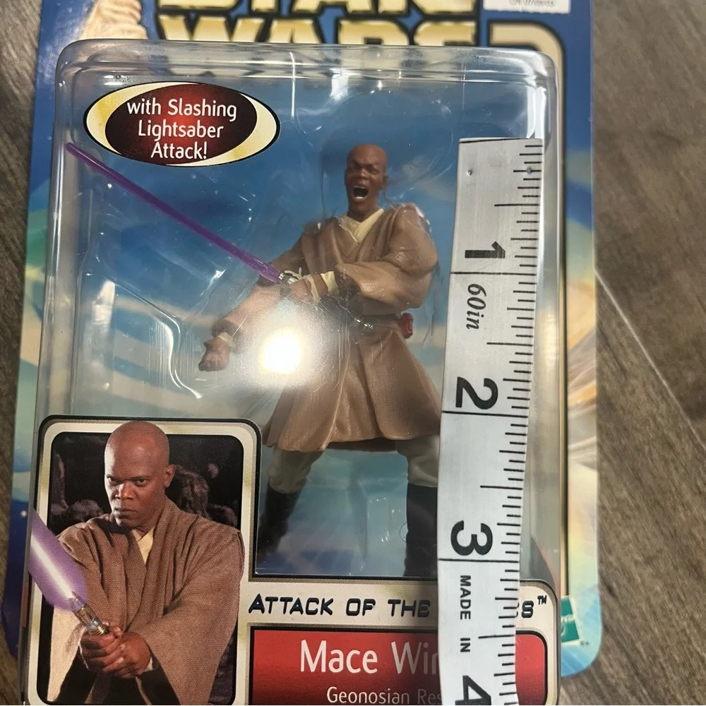 2002 Star Wars MACE WINDU Geonosian Rescue #28 Attack Of The Clones Figure NEW